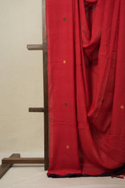Red Mul Bengal Cotton Jamdani Saree - SRRMBCJS193