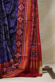 Navy Blue Patan Patola Silk Saree - SRNBPPSS543