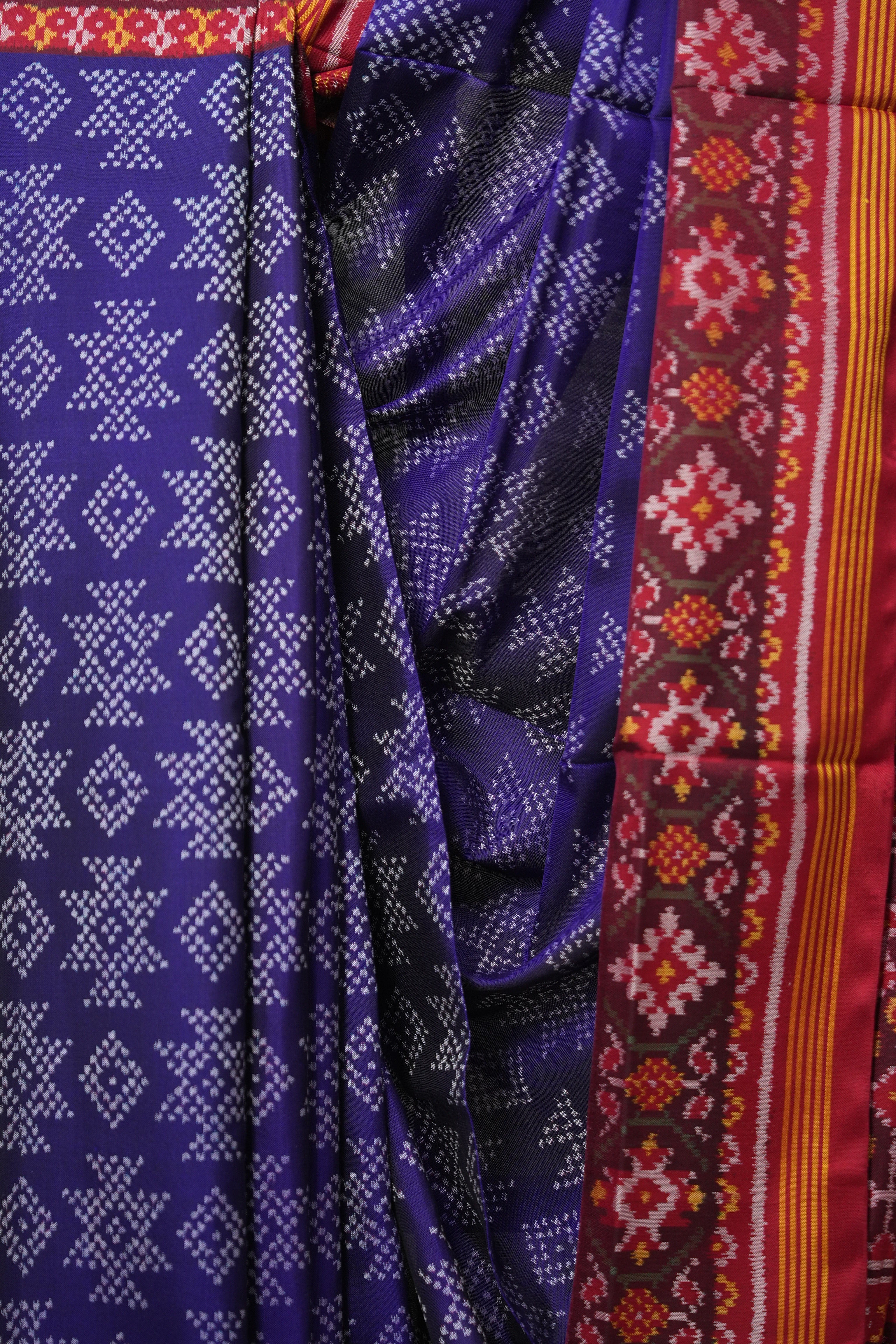 Navy Blue Patan Patola Silk Saree - SRNBPPSS543