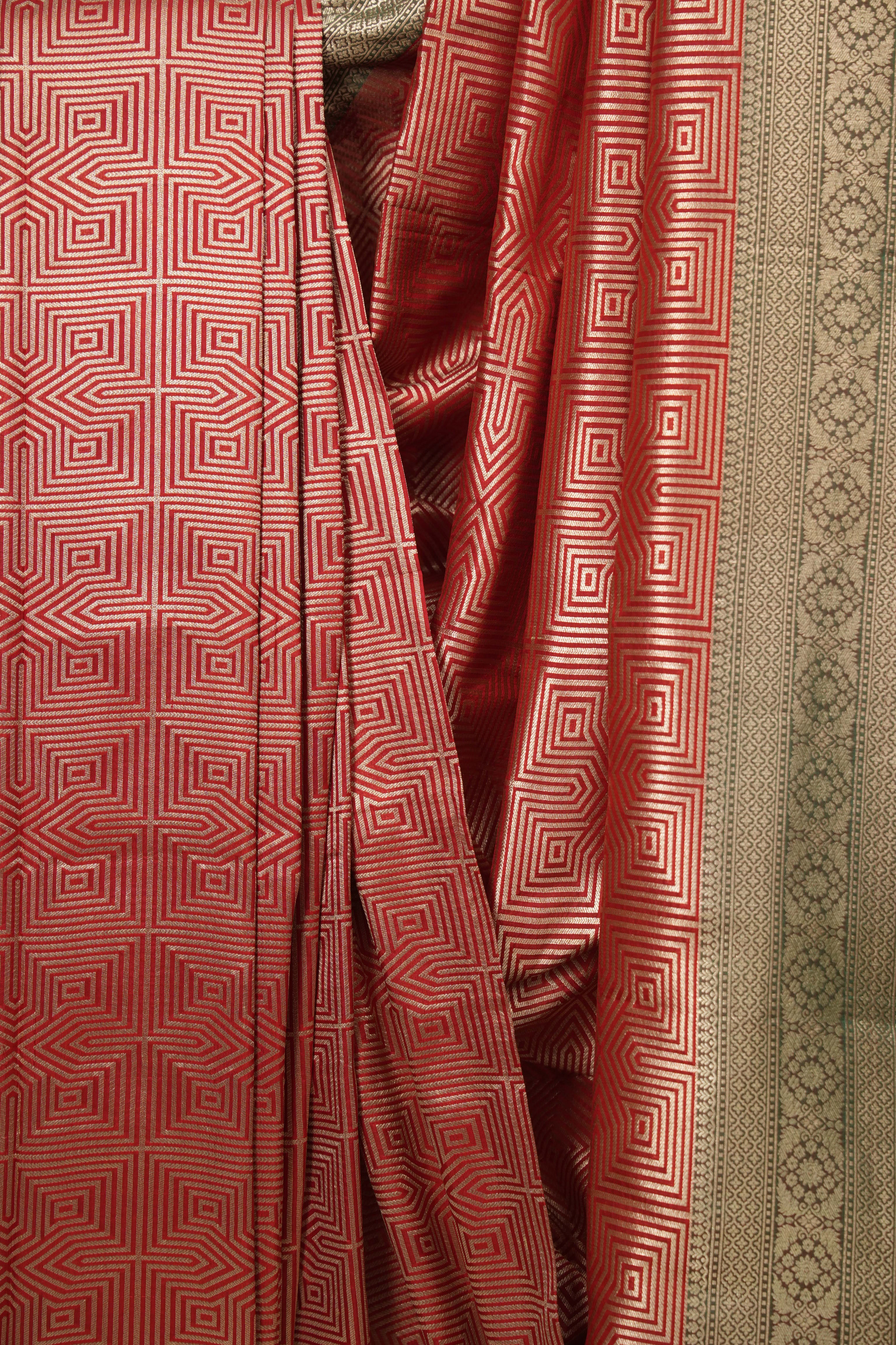 Red Banarasi Silk Saree - SRRBSS930