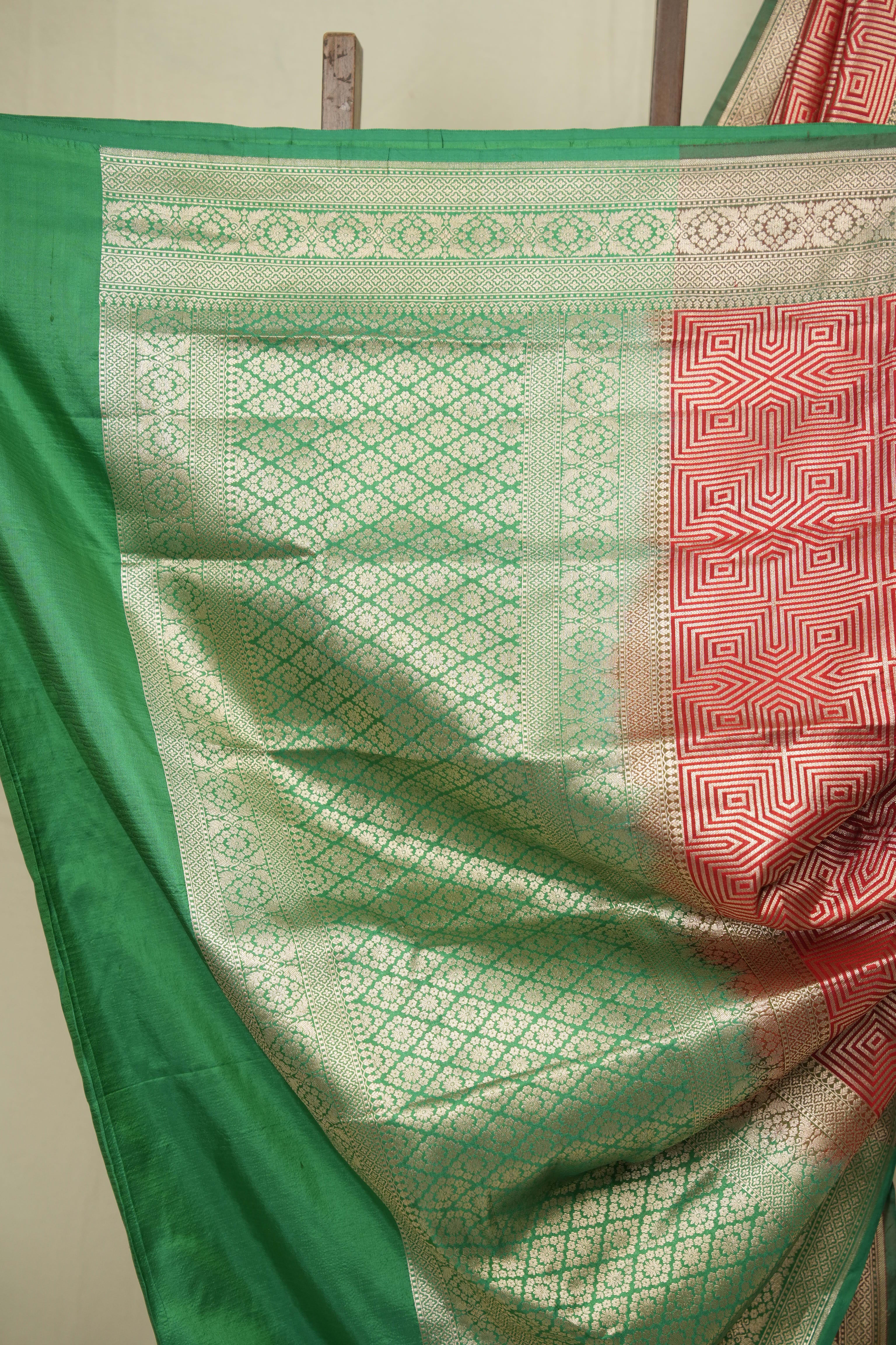 Red Banarasi Silk Saree - SRRBSS930