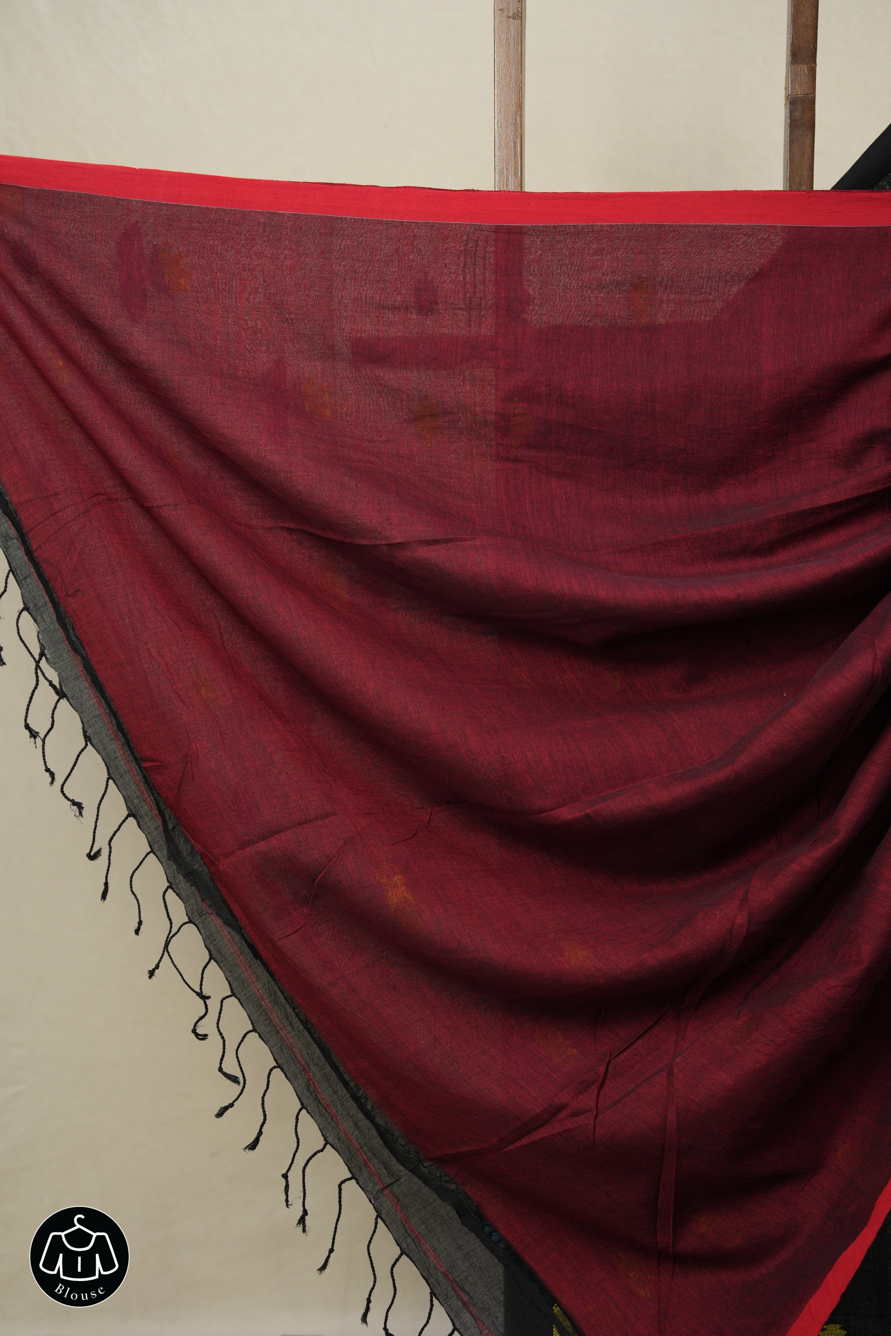 Black Mul Bengal Cotton Jamdani Saree - SRBMBCJS194
