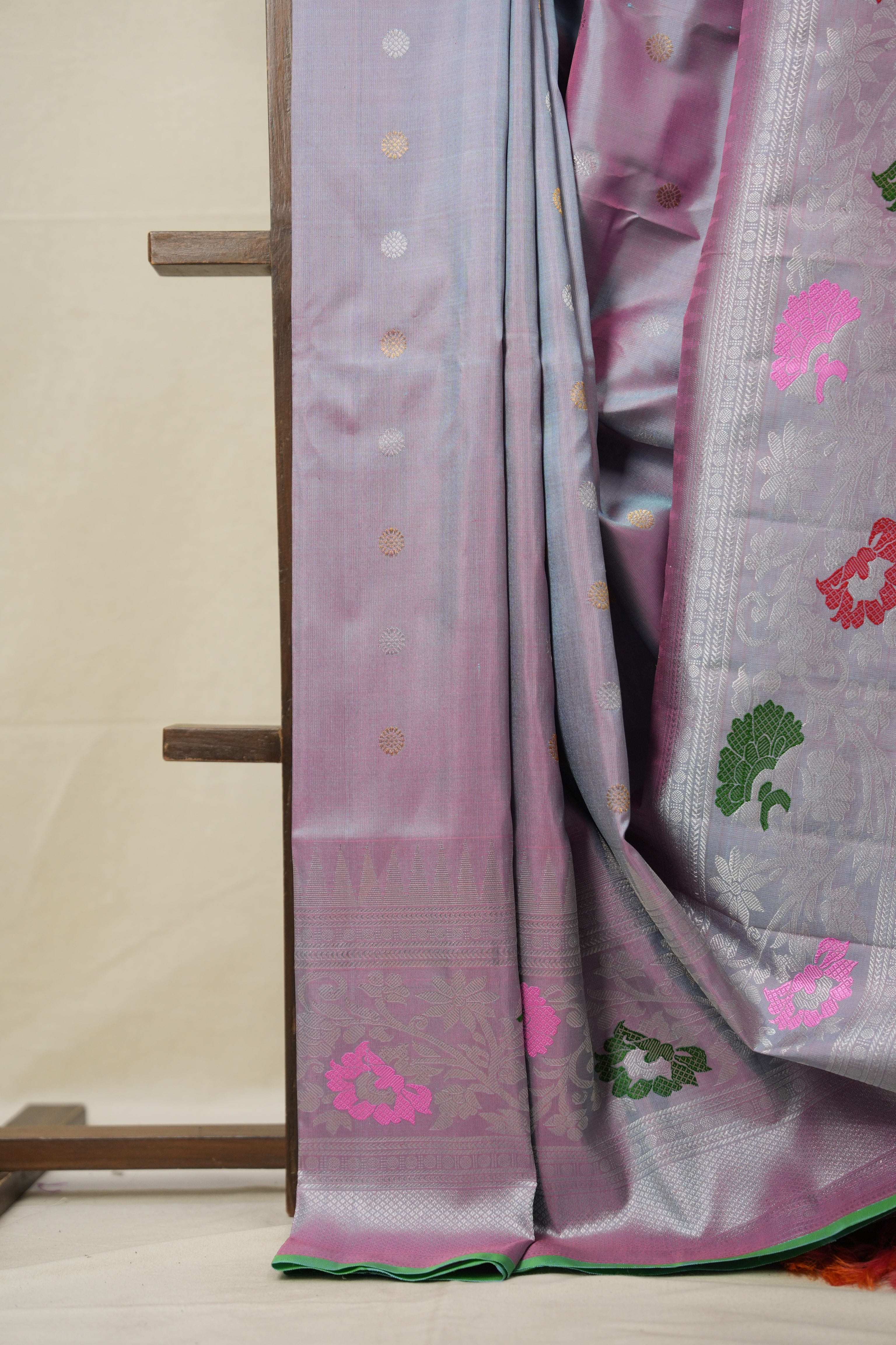 Two Tone Pink Gadwal Silk Saree - SRTTPGSS579