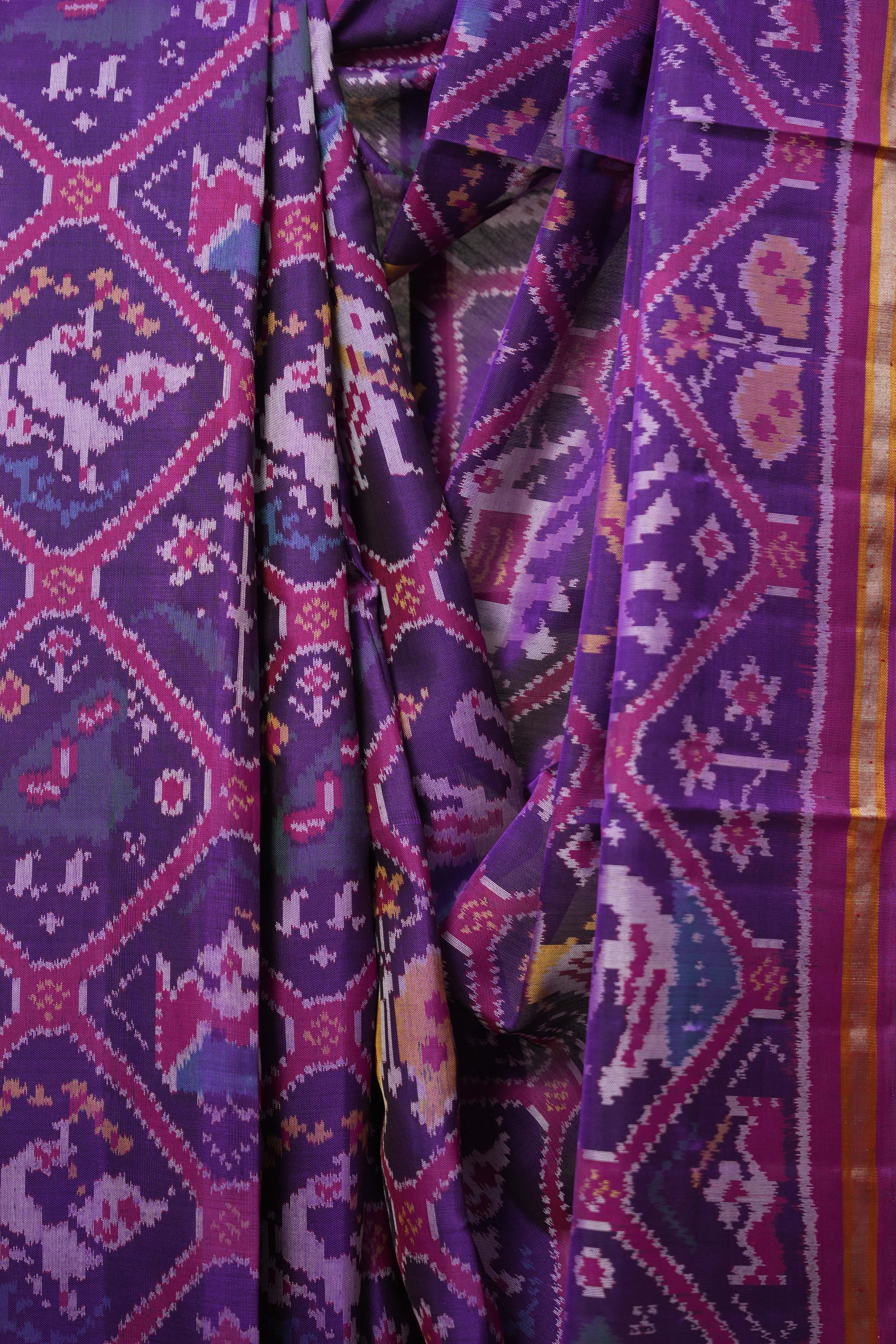 Purple-Pink Rajkot Patola Silk Saree - SRPPRPSS544