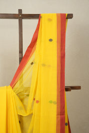 Yellow Mul Bengal Cotton Jamdani Saree - SRYMBCJS200
