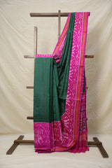 Green Pink Rajkot Patola Silk Saree - SRGPRPSS546
