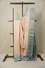 Pastel Peach Gadwal Silk Saree - SRPPGSS572
