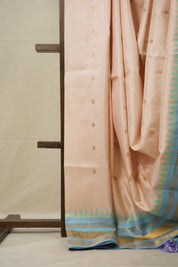 Pastel Peach Gadwal Silk Saree - SRPPGSS572