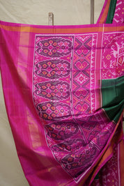 Green Pink Rajkot Patola Silk Saree - SRGPRPSS546