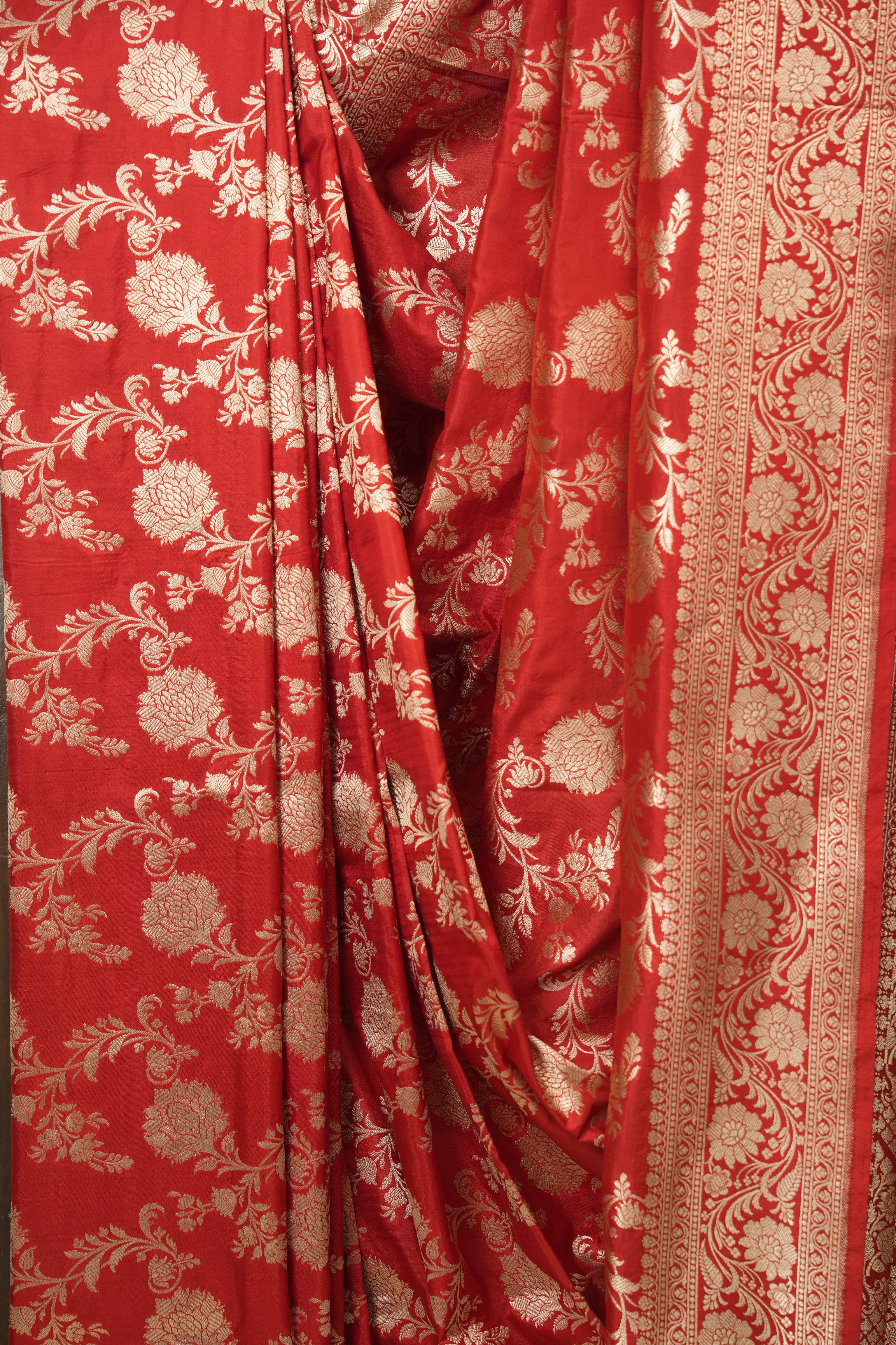 Red Banarasi Silk Saree - SRRBSS934