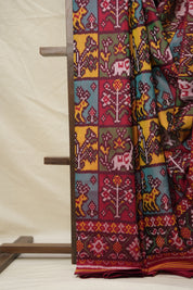 Maroon-Yellow Rajkot Patola Silk Saree - SRMYRPSS541