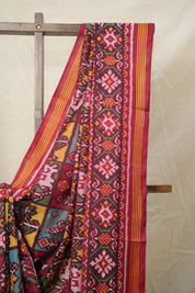 Maroon-Yellow Rajkot Patola Silk Saree - SRMYRPSS541