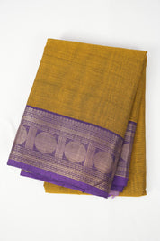Mustard Yellow Kanchi Cotton Saree - SRMYKCS975