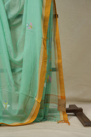 Mint Green Bengal Mul Cotton Saree - SRMGBMCS07