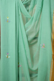 Mint Green Bengal Mul Cotton Saree - SRMGBMCS07
