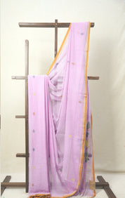 Lavender Pink Bengal Mul Cotton Saree - SRLPBMCS08