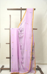 Lavender Pink Bengal Mul Cotton Saree - SRLPBMCS08