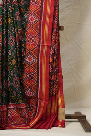 Black Green Patan Patola Silk Saree - SRBGPPSS539