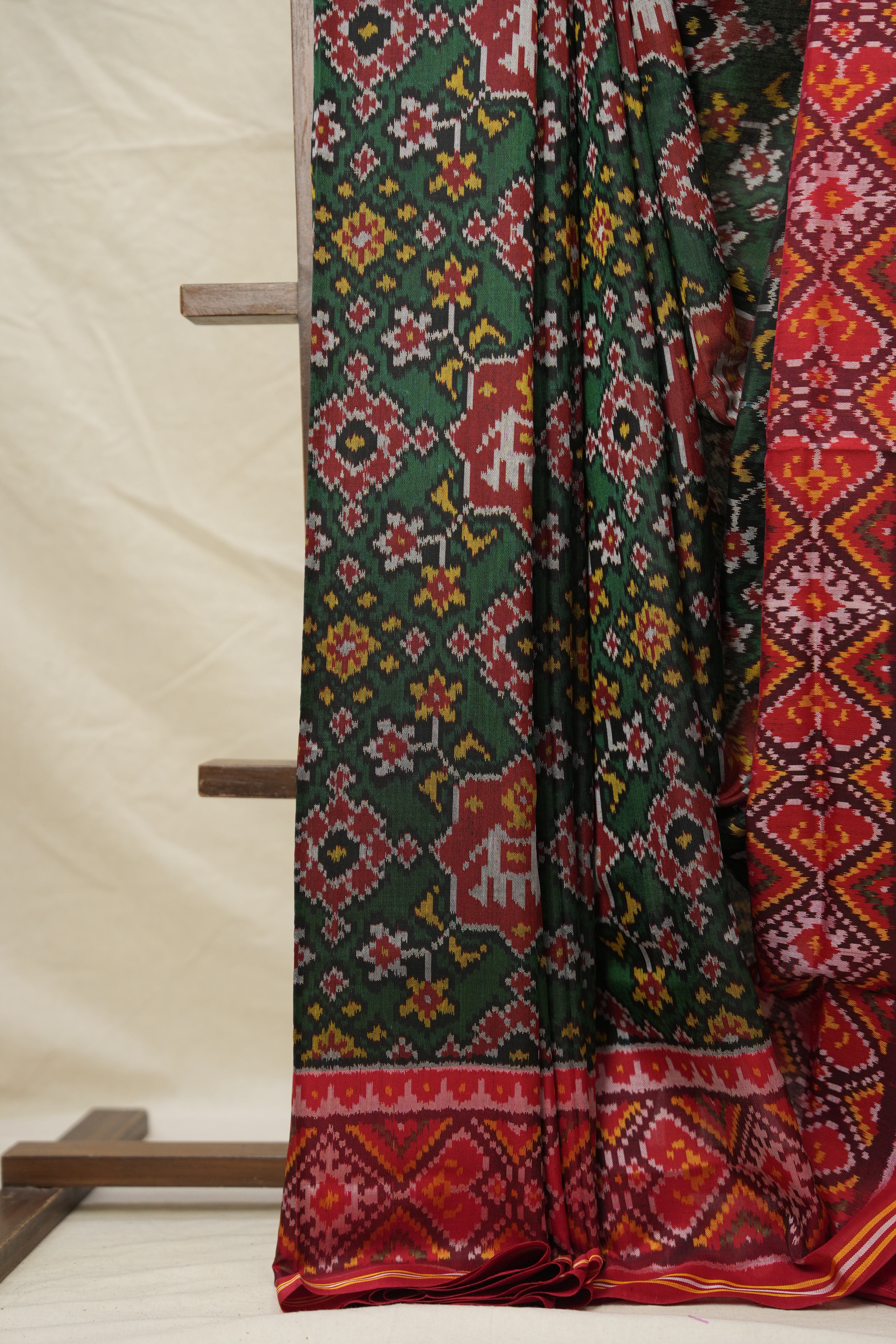 Black Green Patan Patola Silk Saree - SRBGPPSS539