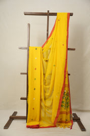 Turmeric Yellow Bengal Mul Cotton Saree - SRTYBMCS09
