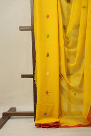 Turmeric Yellow Bengal Mul Cotton Saree - SRTYBMCS09