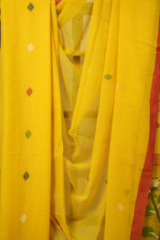 Turmeric Yellow Bengal Mul Cotton Saree - SRTYBMCS09