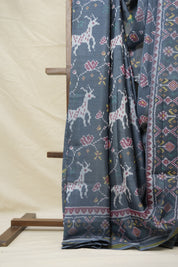 Metallic Grey  Rajkot Patola Silk Saree - SRMGRPSS538
