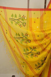 Turmeric Yellow Bengal Mul Cotton Saree - SRTYBMCS09