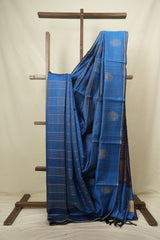 Blue Raw Silk Saree - SRBRSS1154