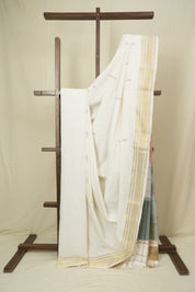 White Cotton Paithani Saree - SRWCPS755