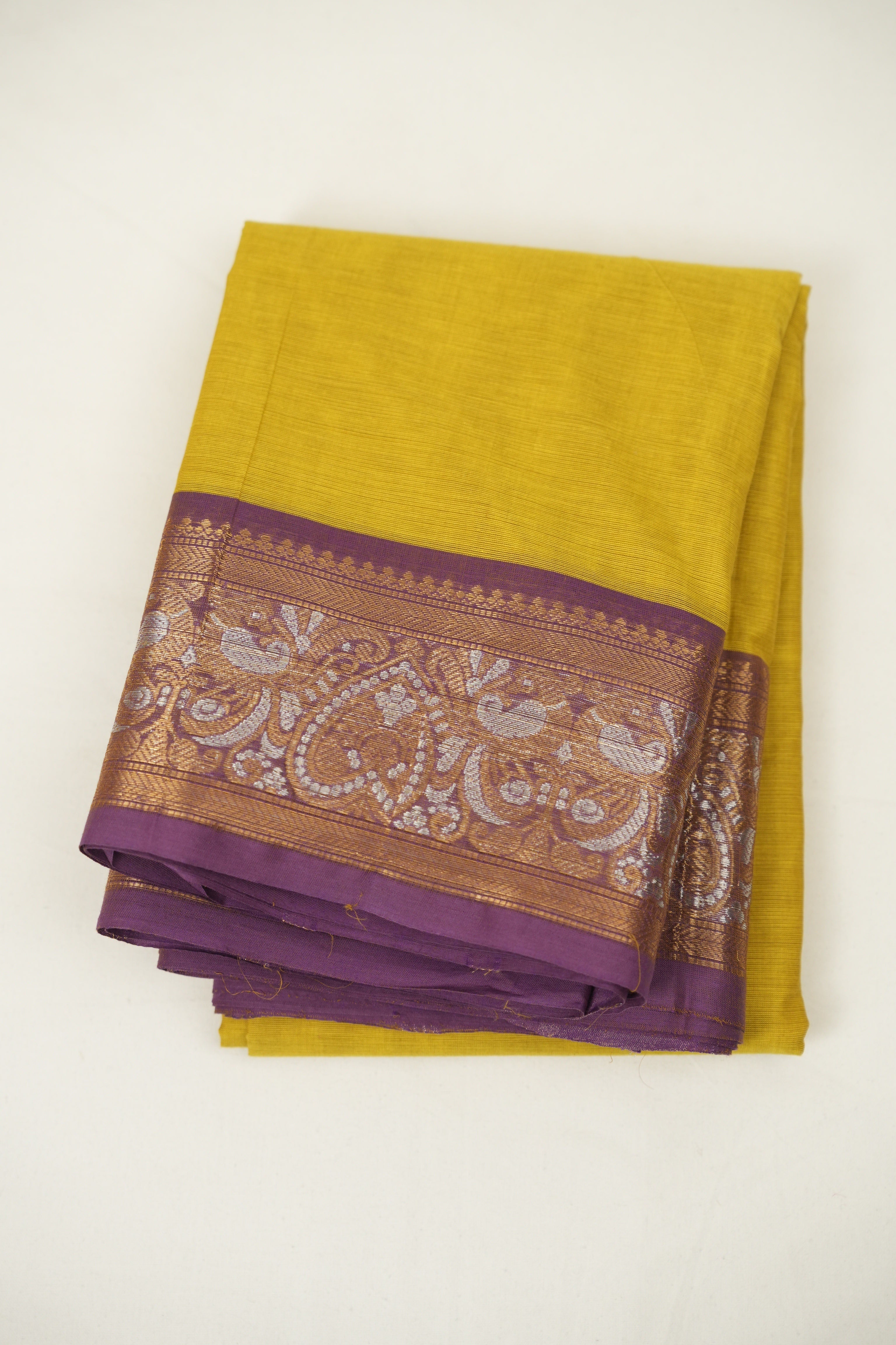 Yellow Kanchi Cotton Saree - SRYKCS1465