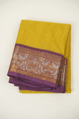 Yellow Kanchi Cotton Saree - SRYKCS1465