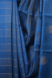 Blue Raw Silk Saree - SRBRSS1154