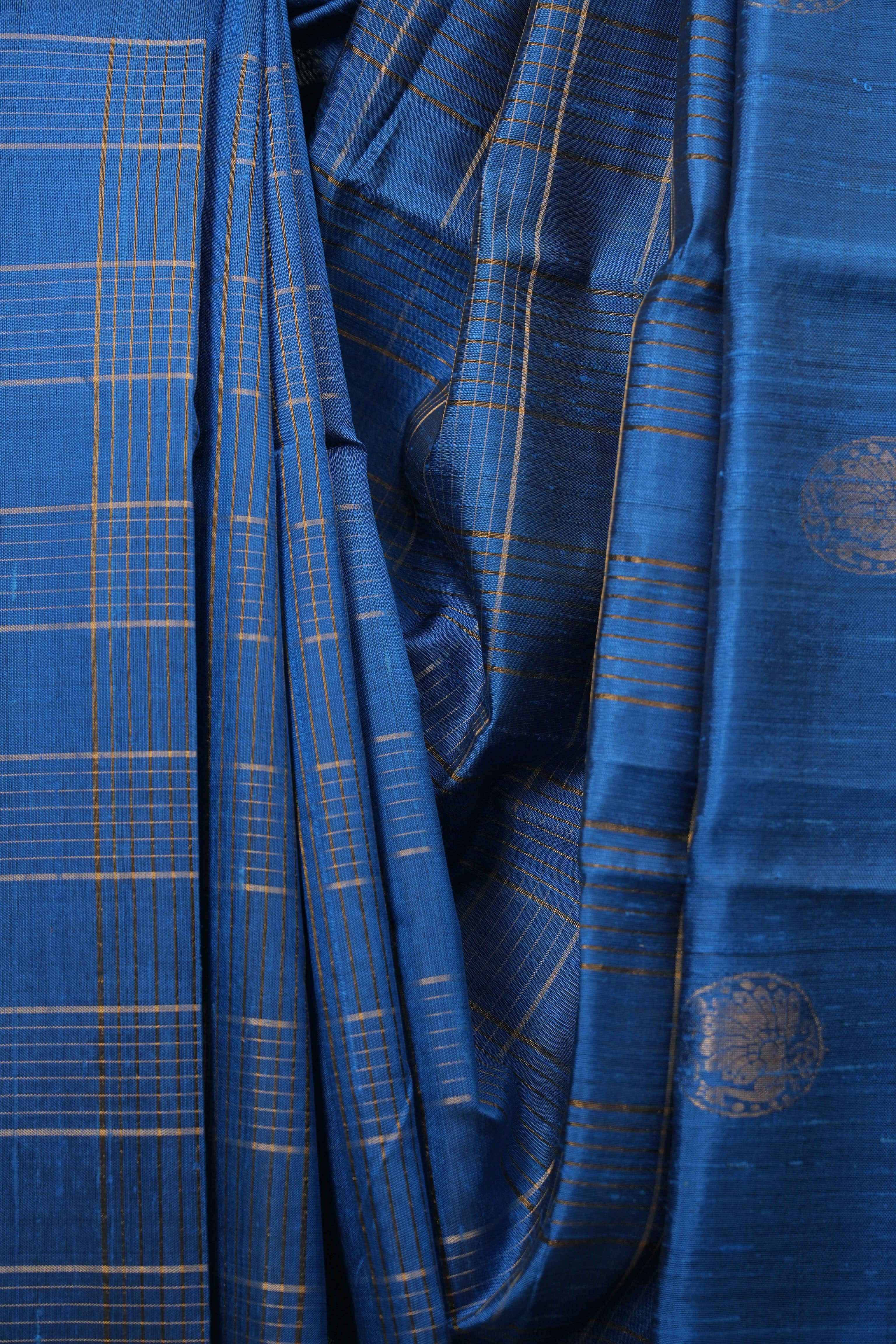 Blue Raw Silk Saree - SRBRSS1154