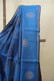 Blue Raw Silk Saree - SRBRSS1154