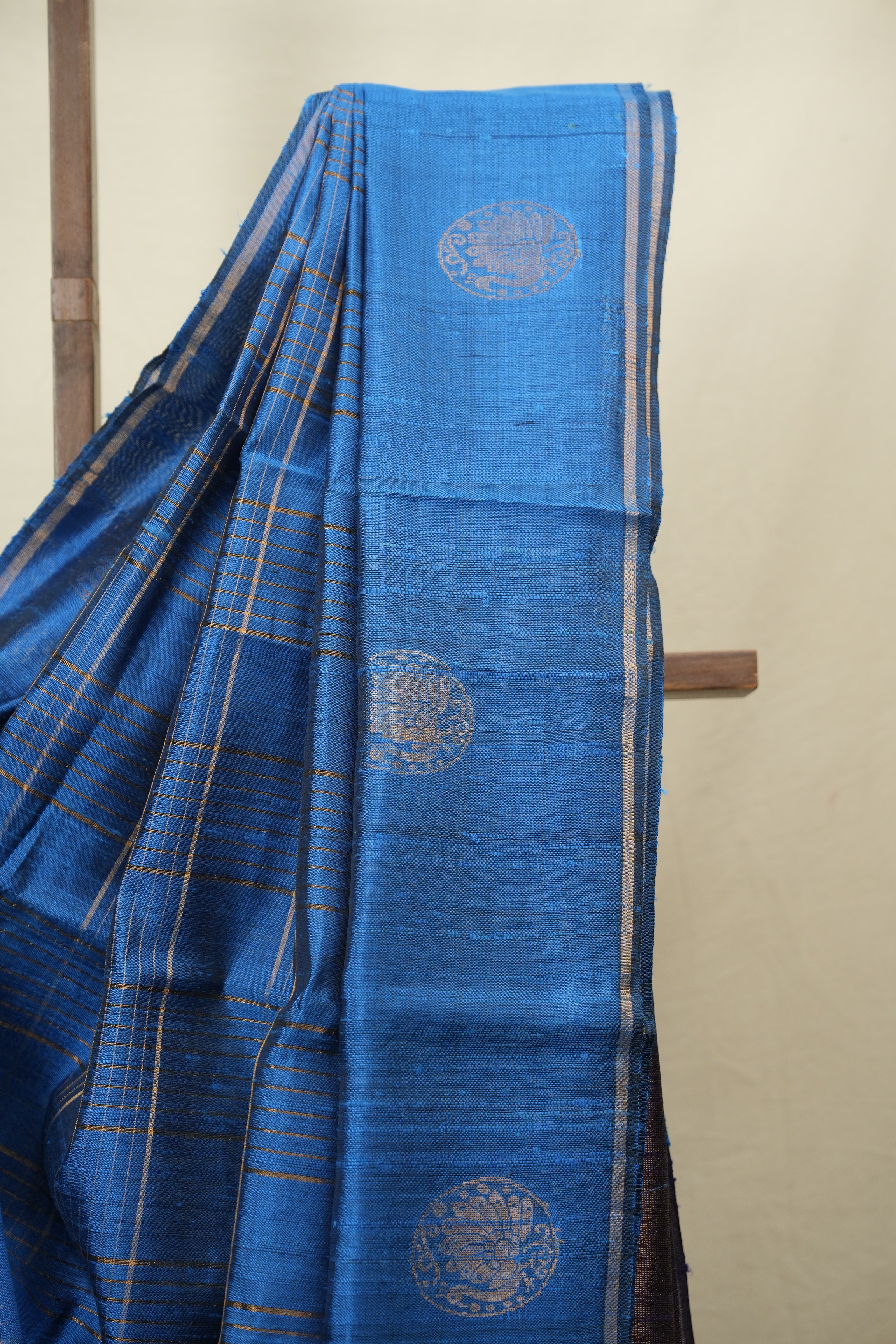 Blue Raw Silk Saree - SRBRSS1154