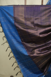 Blue Raw Silk Saree - SRBRSS1154