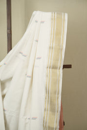 White Cotton Paithani Saree - SRWCPS755