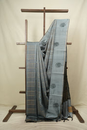 Powder Blue Raw Silk Saree - SRPBRSS1153