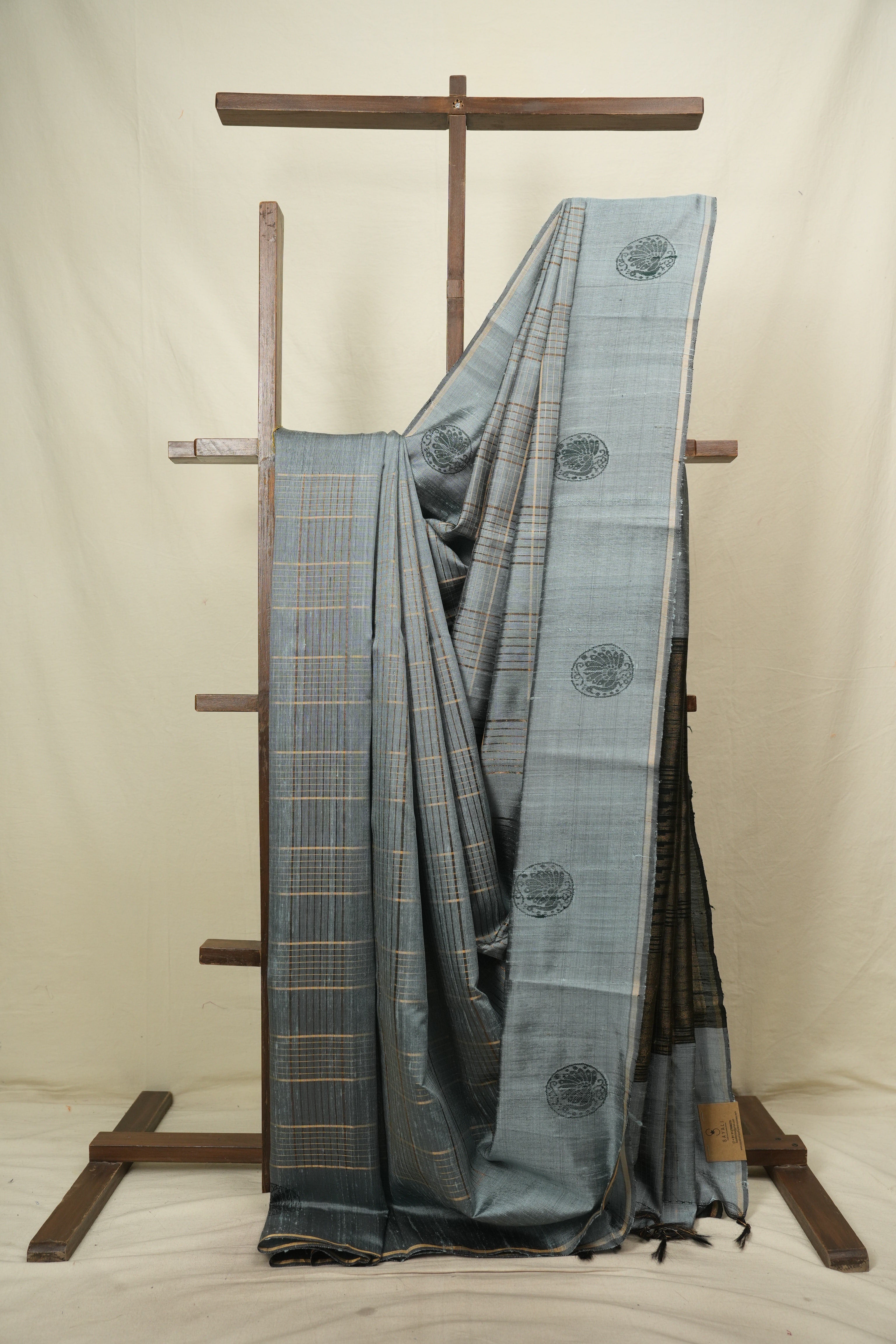 Powder Blue Raw Silk Saree - SRPBRSS1153