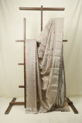 Sand Brown Chanderi Silk Saree - SRSBCSS533