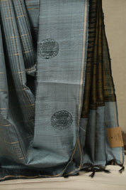 Powder Blue Raw Silk Saree - SRPBRSS1153