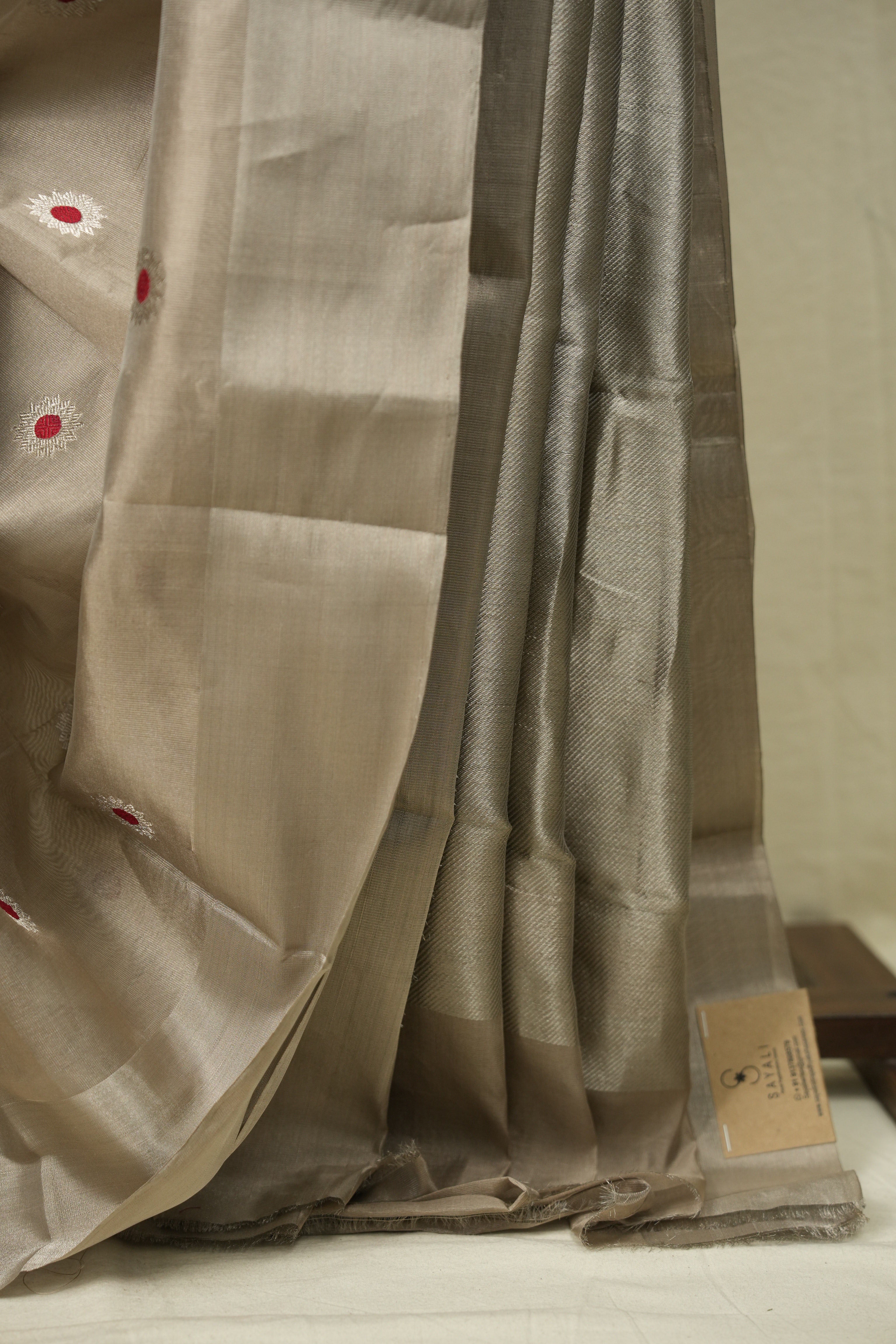 Sand Brown Chanderi Silk Saree - SRSBCSS533