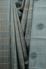 Powder Blue Raw Silk Saree - SRPBRSS1153