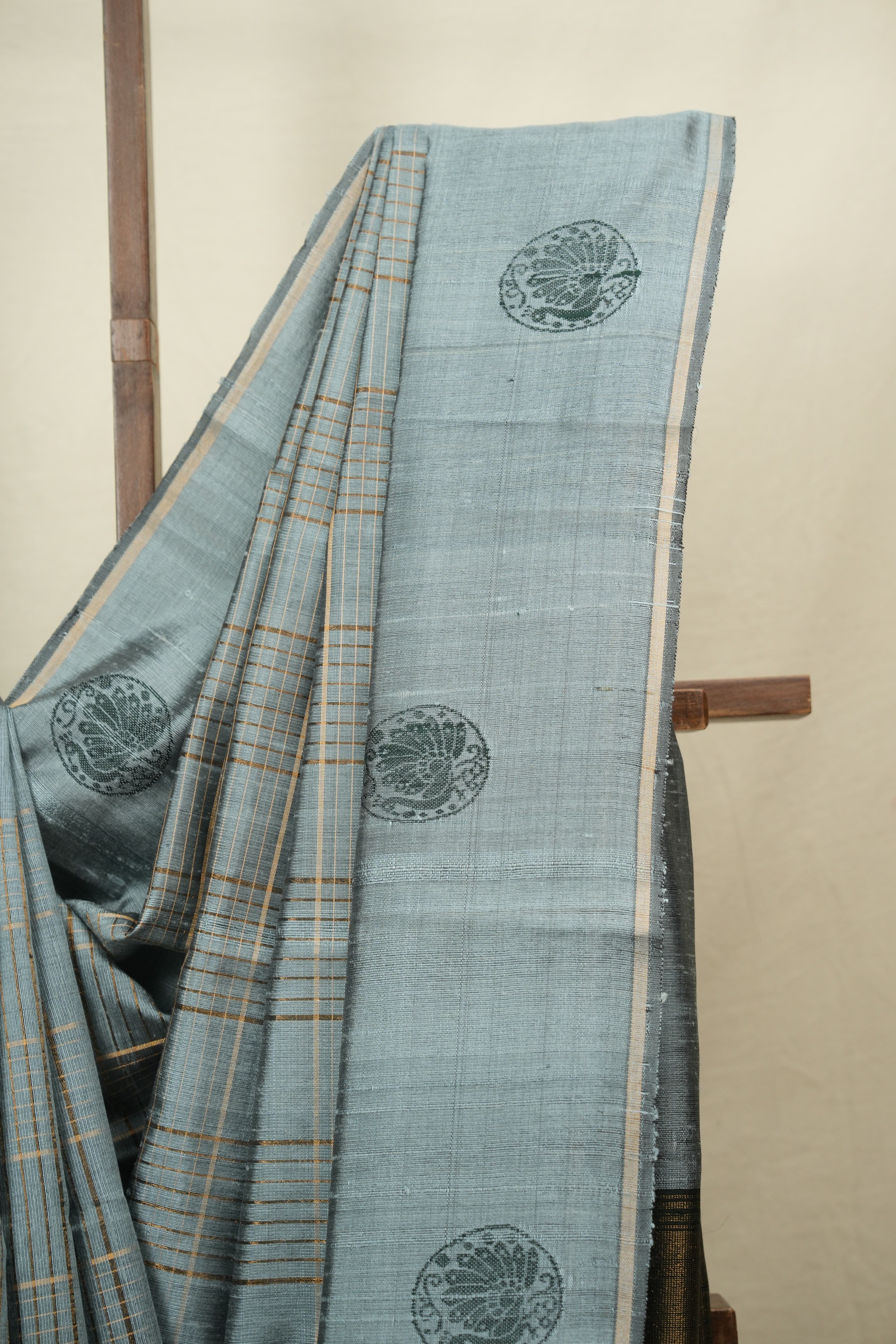 Powder Blue Raw Silk Saree - SRPBRSS1153