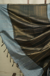 Powder Blue Raw Silk Saree - SRPBRSS1153