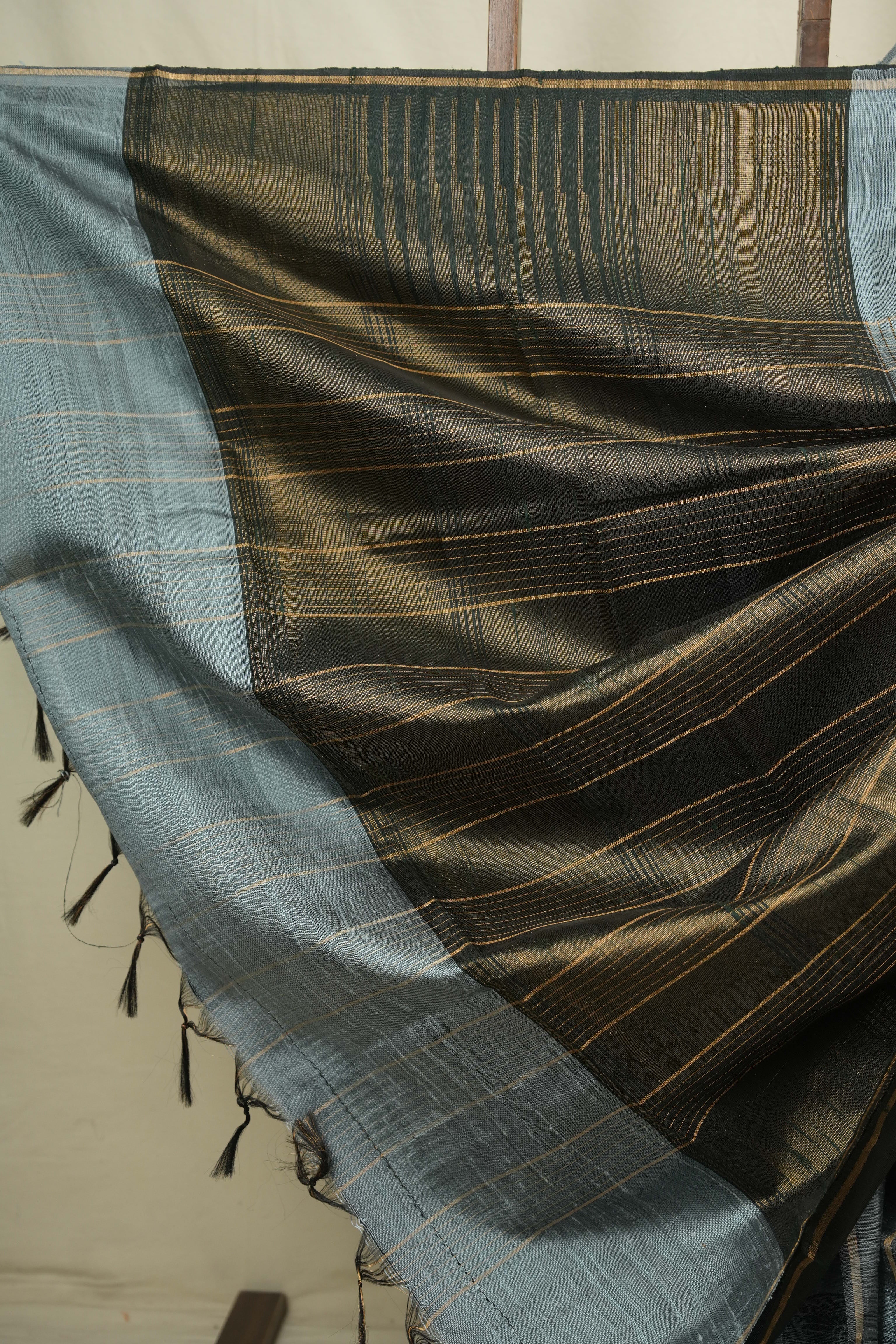 Powder Blue Raw Silk Saree - SRPBRSS1153