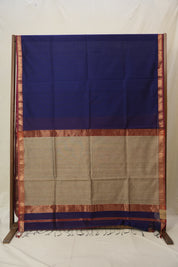 Navy Blue Maheshwari Saree - SRNBMS1026