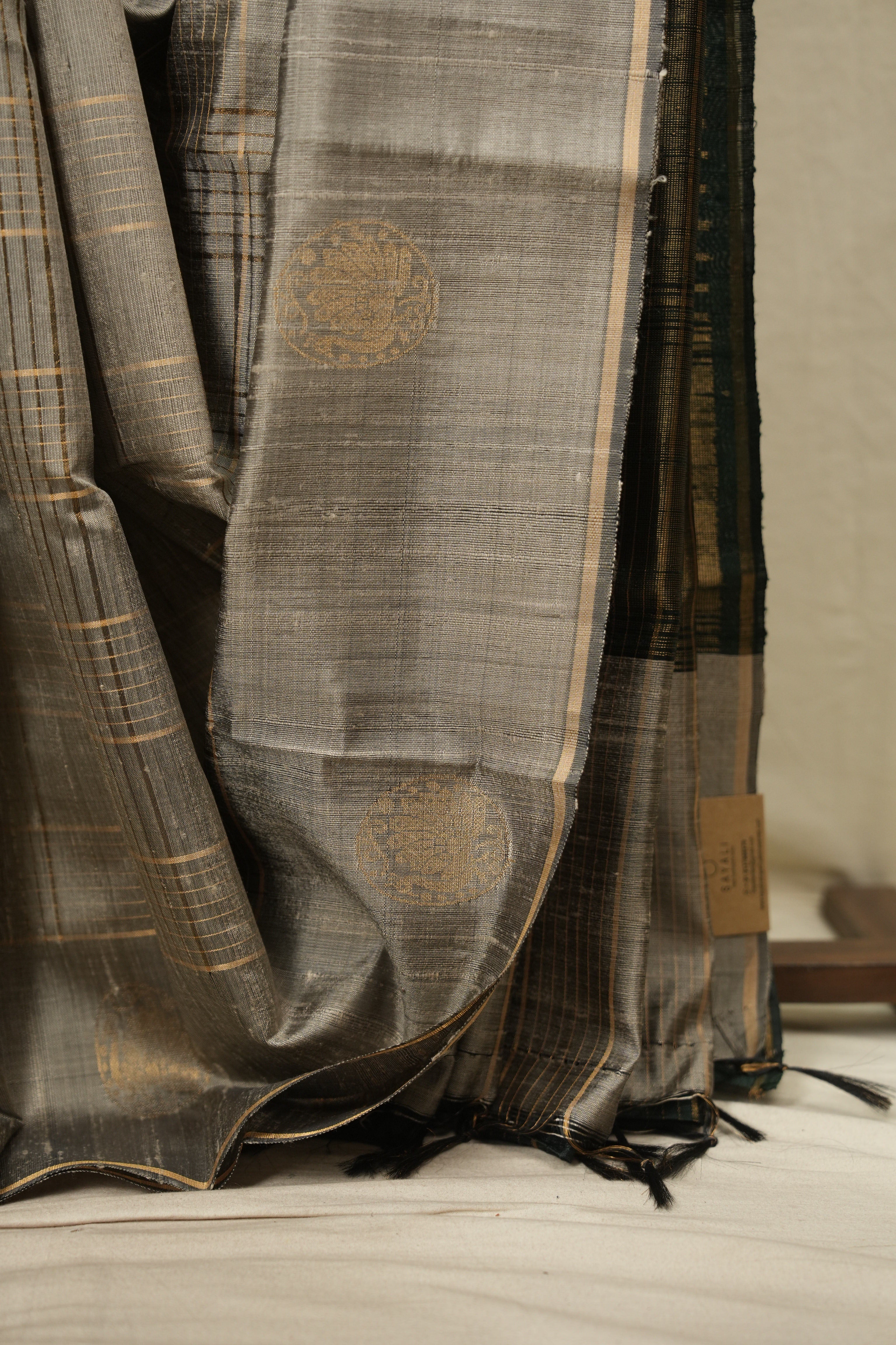 Grey Raw Silk Saree - SRGRSS1155