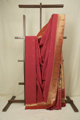 Red Cotton Paithani Saree - SRRCPS757